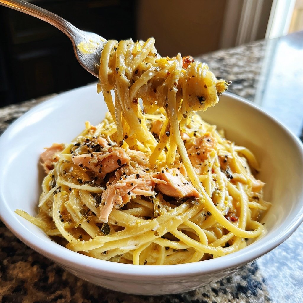 Lemon Pepper Salmon Pasta