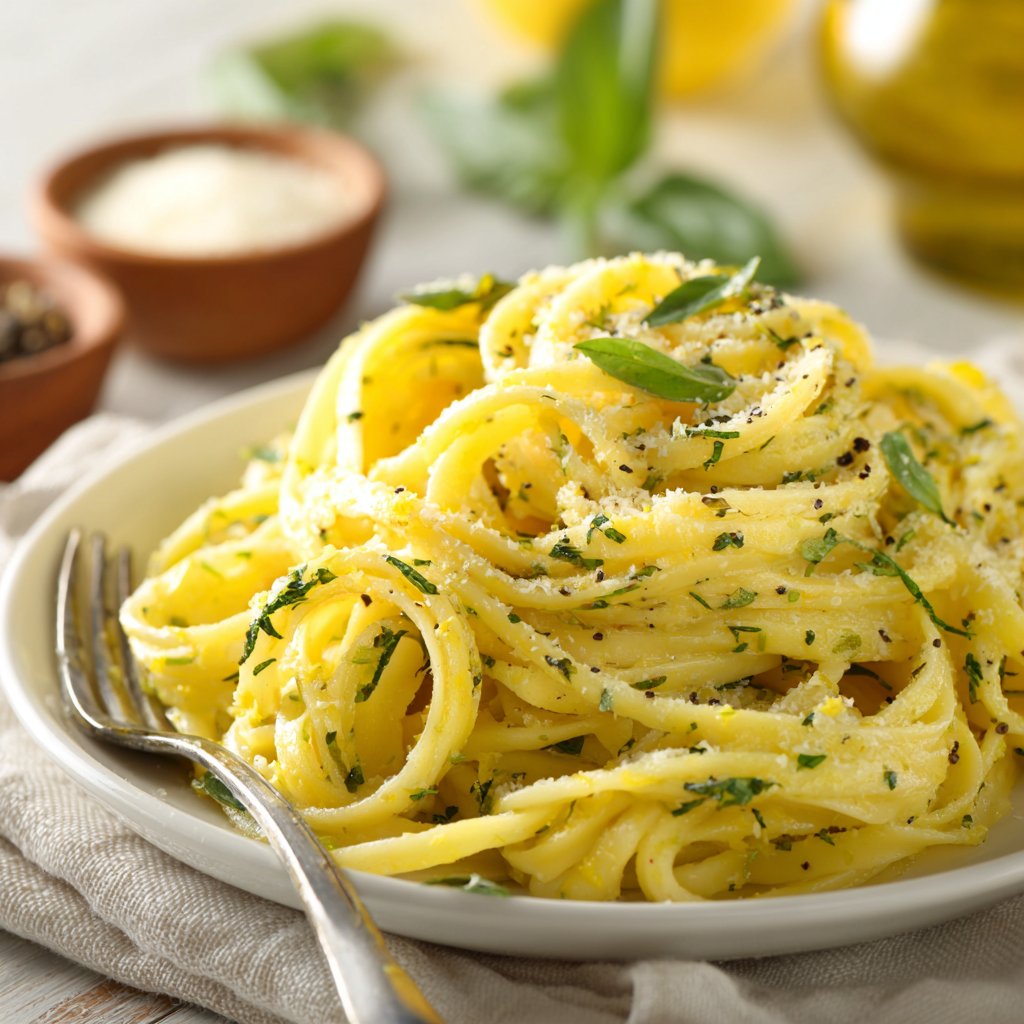 Lemon Zest and Basil Pasta