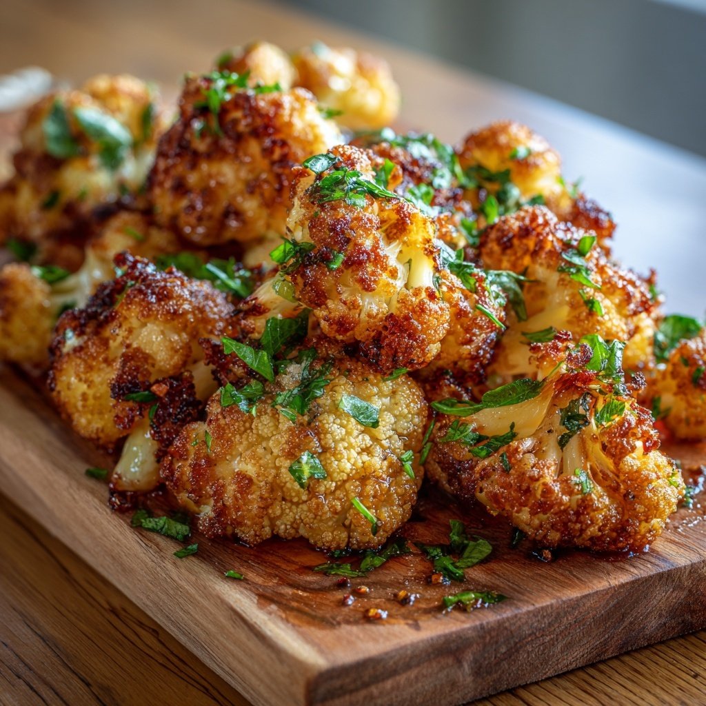 Crispy Garlic Parmesan Cauliflower